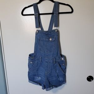Denim Overall Shorts